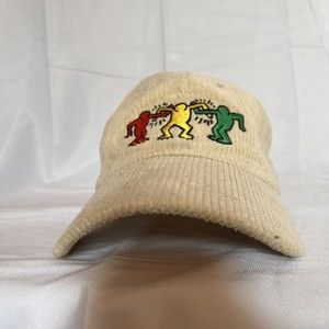 Keith Haring Hat Cap Snap Back Beige Tan One Size Adjustable Art Artist